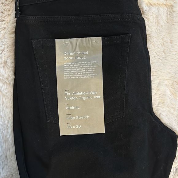 Everlane The Athletic 4-Way Stretch Organic Jean Uniform Black Size 33 x 30 - Picture 10 of 11